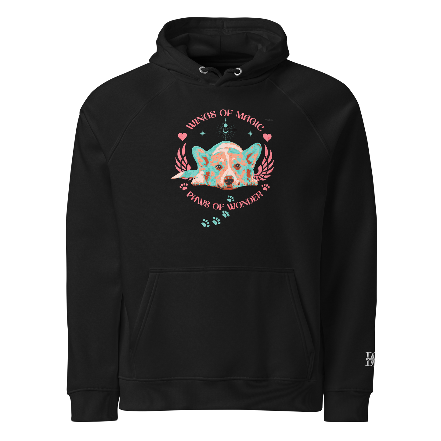 Unisex Eco Raglan Hoodie - Corgi