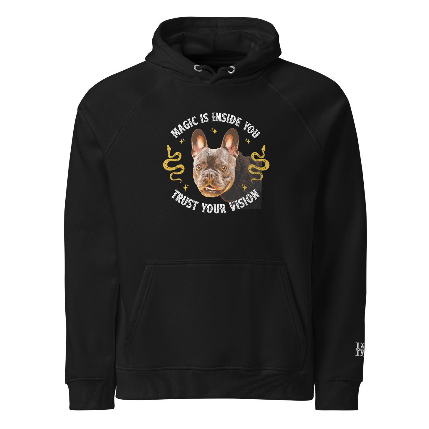 Unisex Eco Raglan Hoodie - French Bulldog
