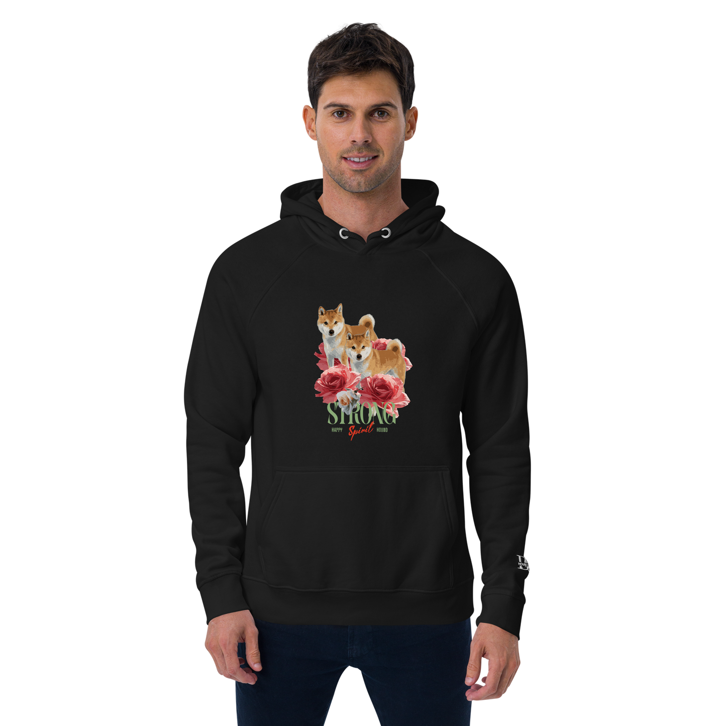 Unisex Eco Raglan Hoodie - Shiba Inu