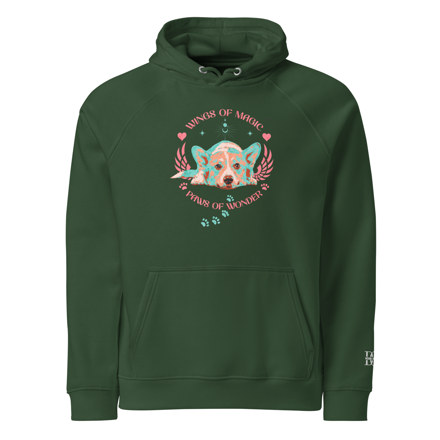 Unisex Eco Raglan Hoodie - Corgi