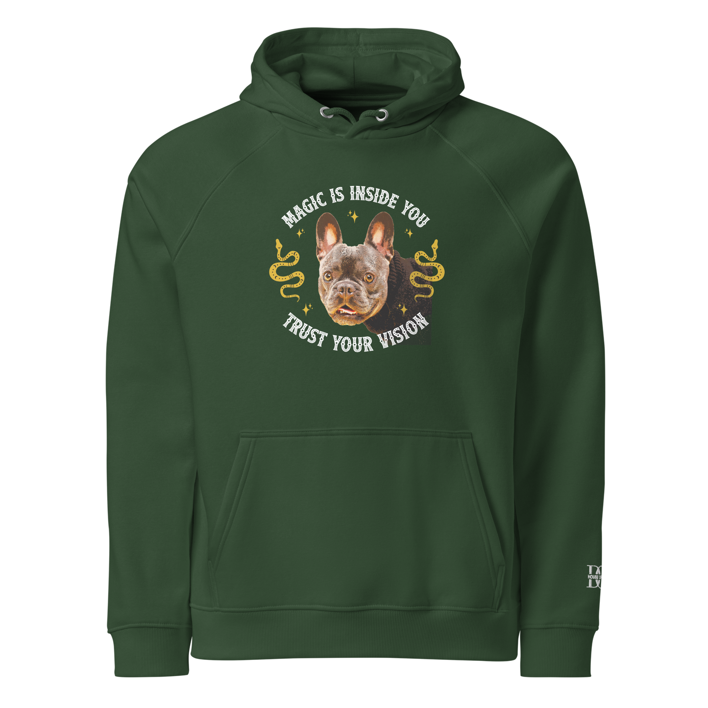 Unisex Eco Raglan Hoodie - French Bulldog