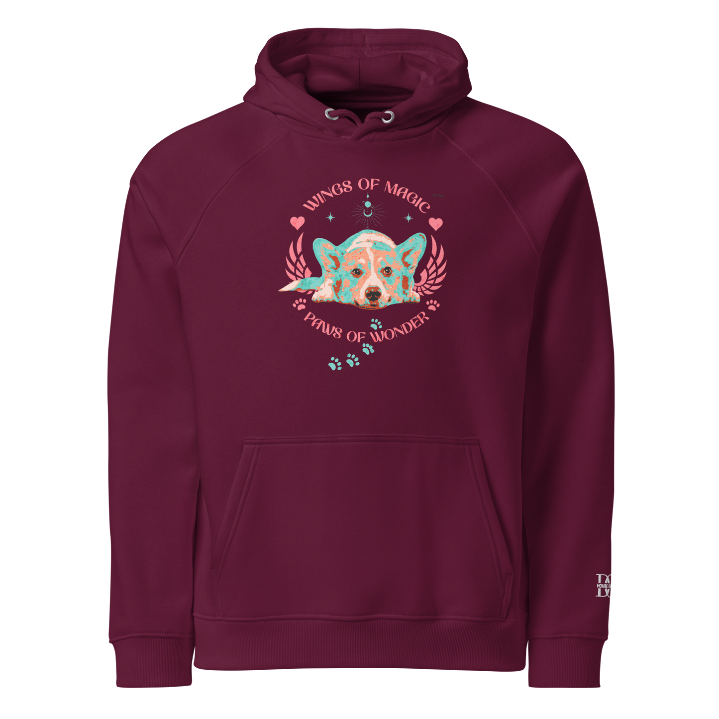 Unisex Eco Raglan Hoodie - Corgi