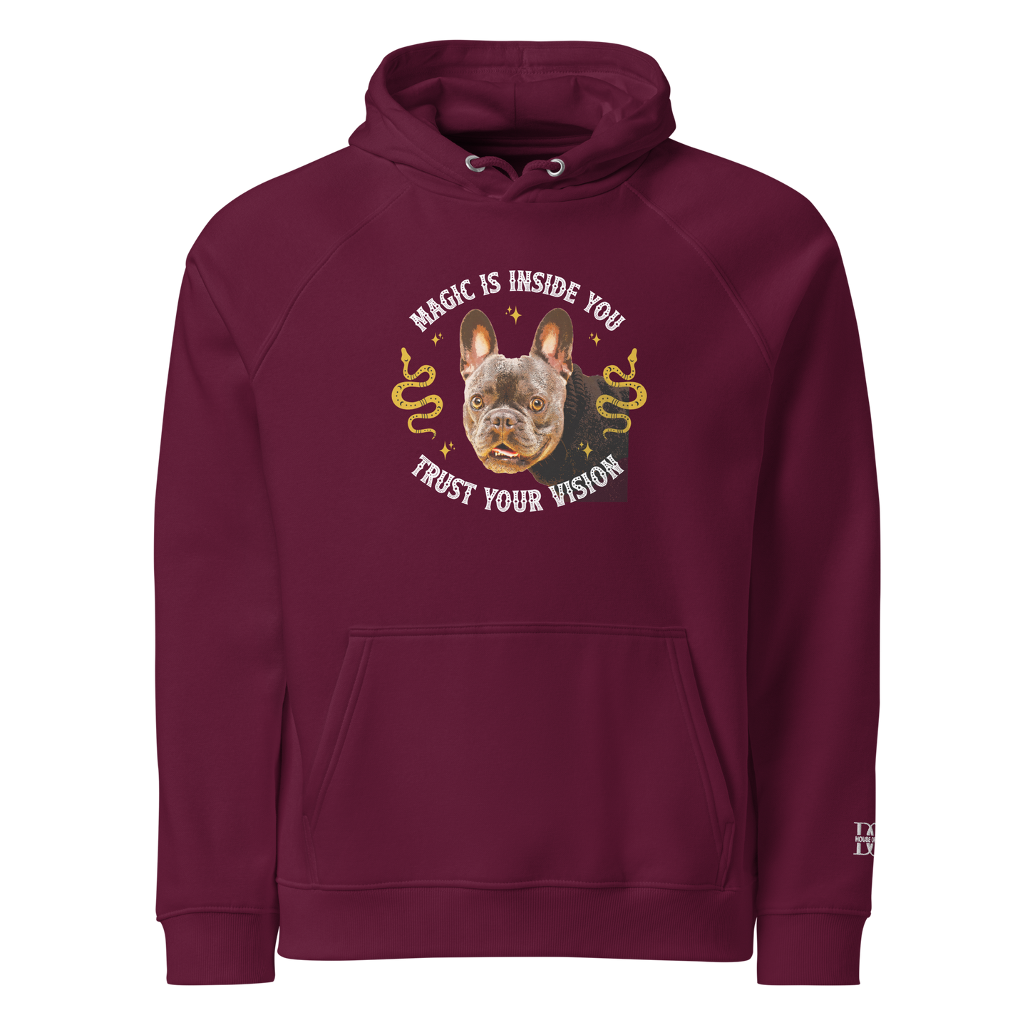 Unisex Eco Raglan Hoodie - French Bulldog