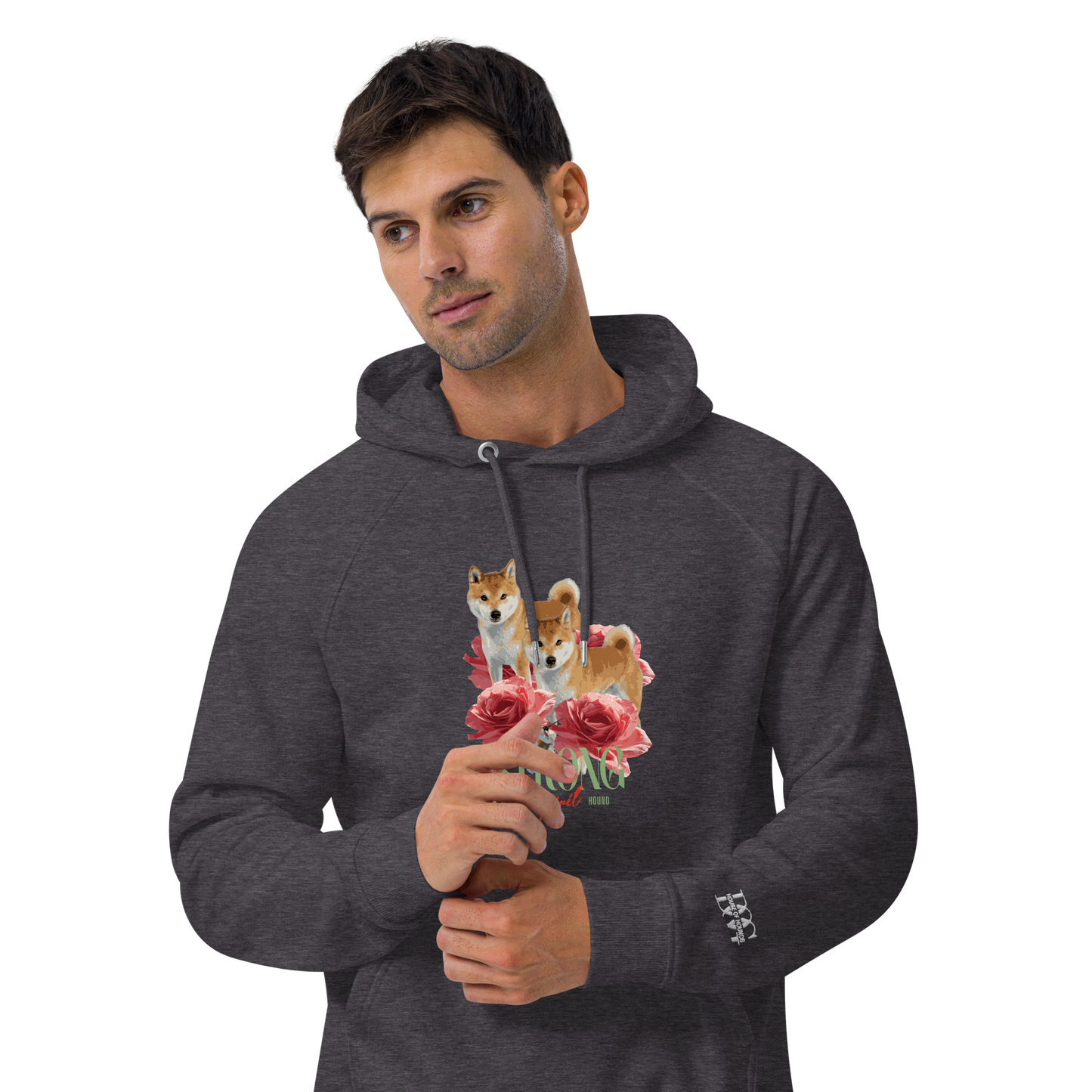 Unisex Eco Raglan Hoodie - Shiba Inu