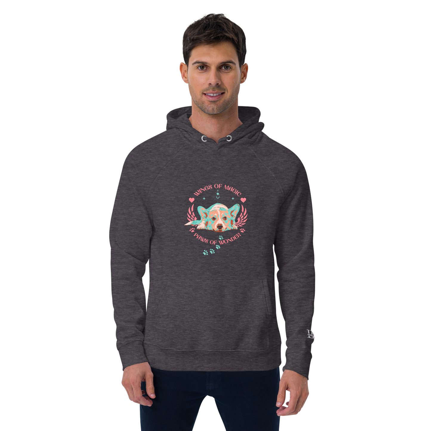 Unisex Eco Raglan Hoodie - Corgi