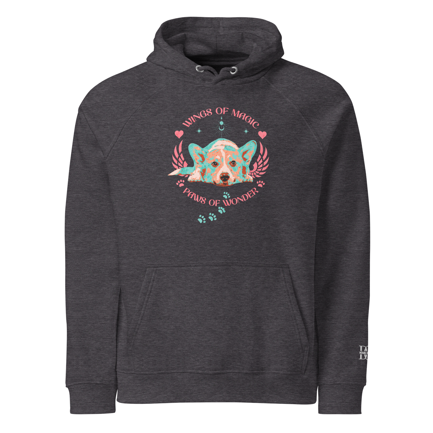 Unisex Eco Raglan Hoodie - Corgi