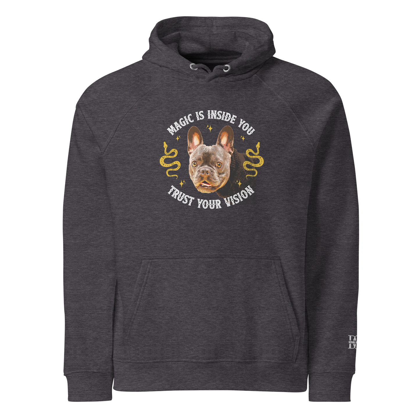 Unisex Eco Raglan Hoodie - French Bulldog