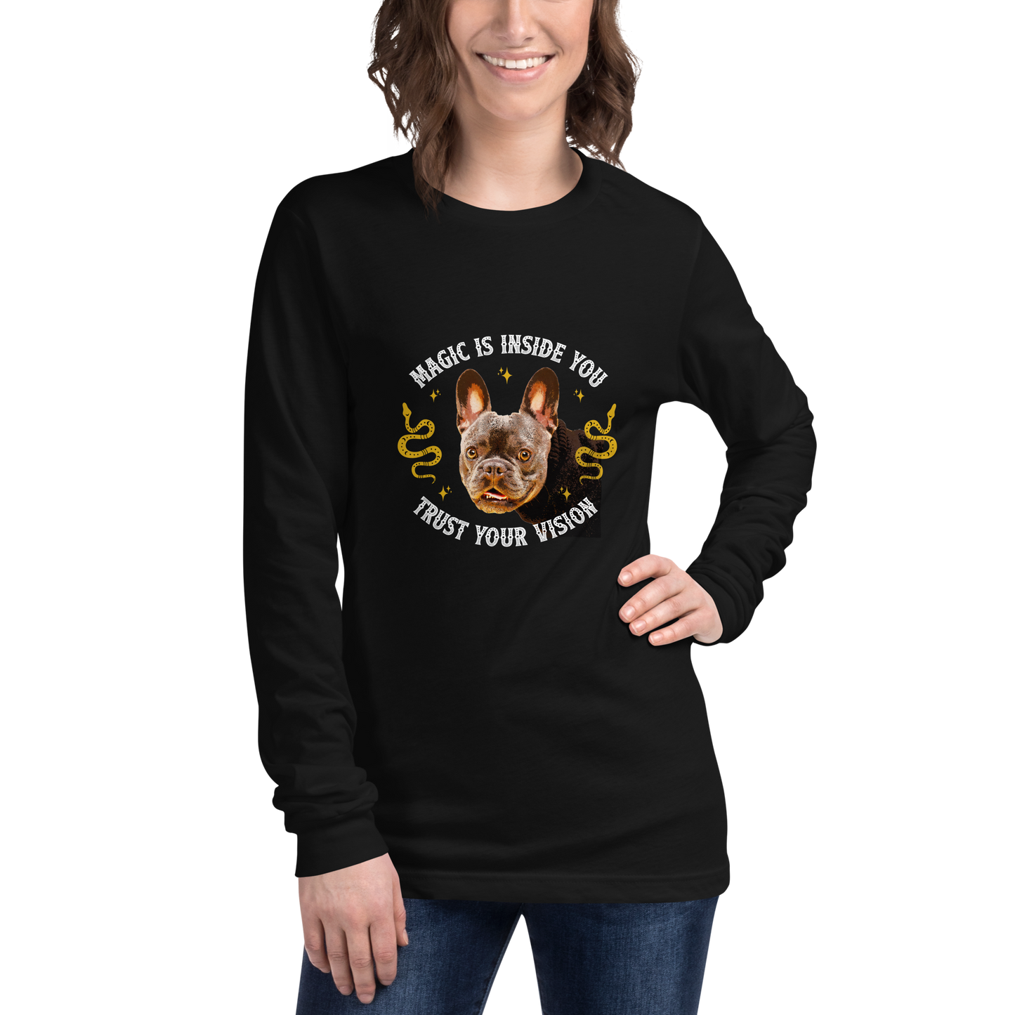 Unisex Long Sleeve Tee - French Bulldog