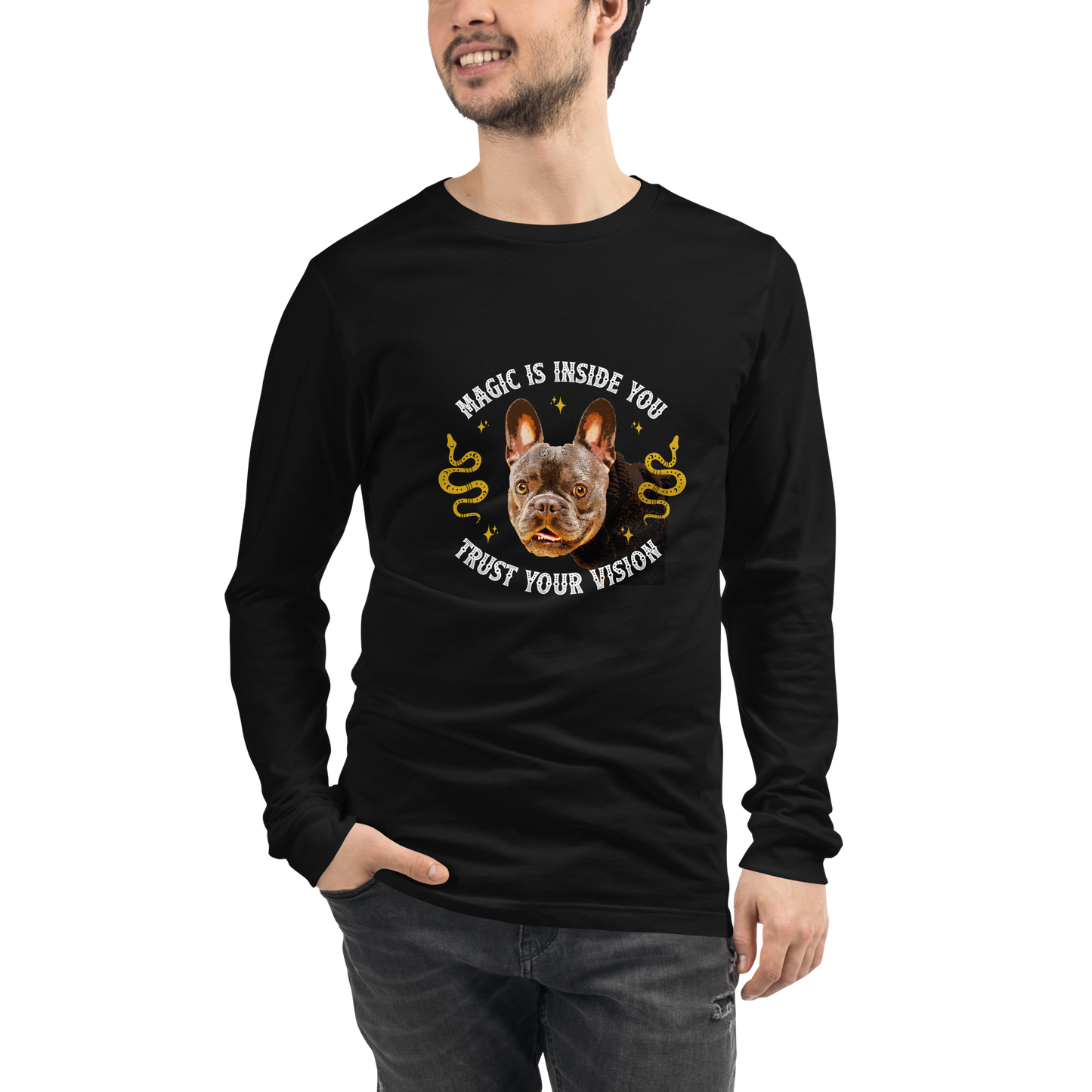 Unisex Long Sleeve Tee - French Bulldog
