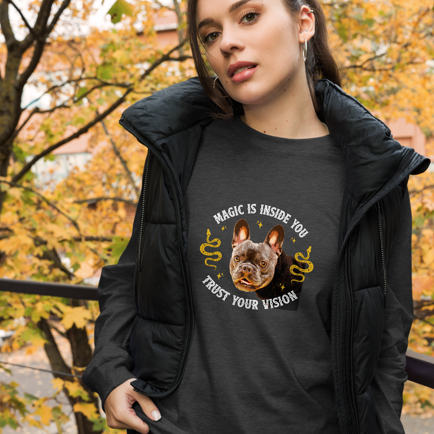 Unisex Long Sleeve Tee - French Bulldog
