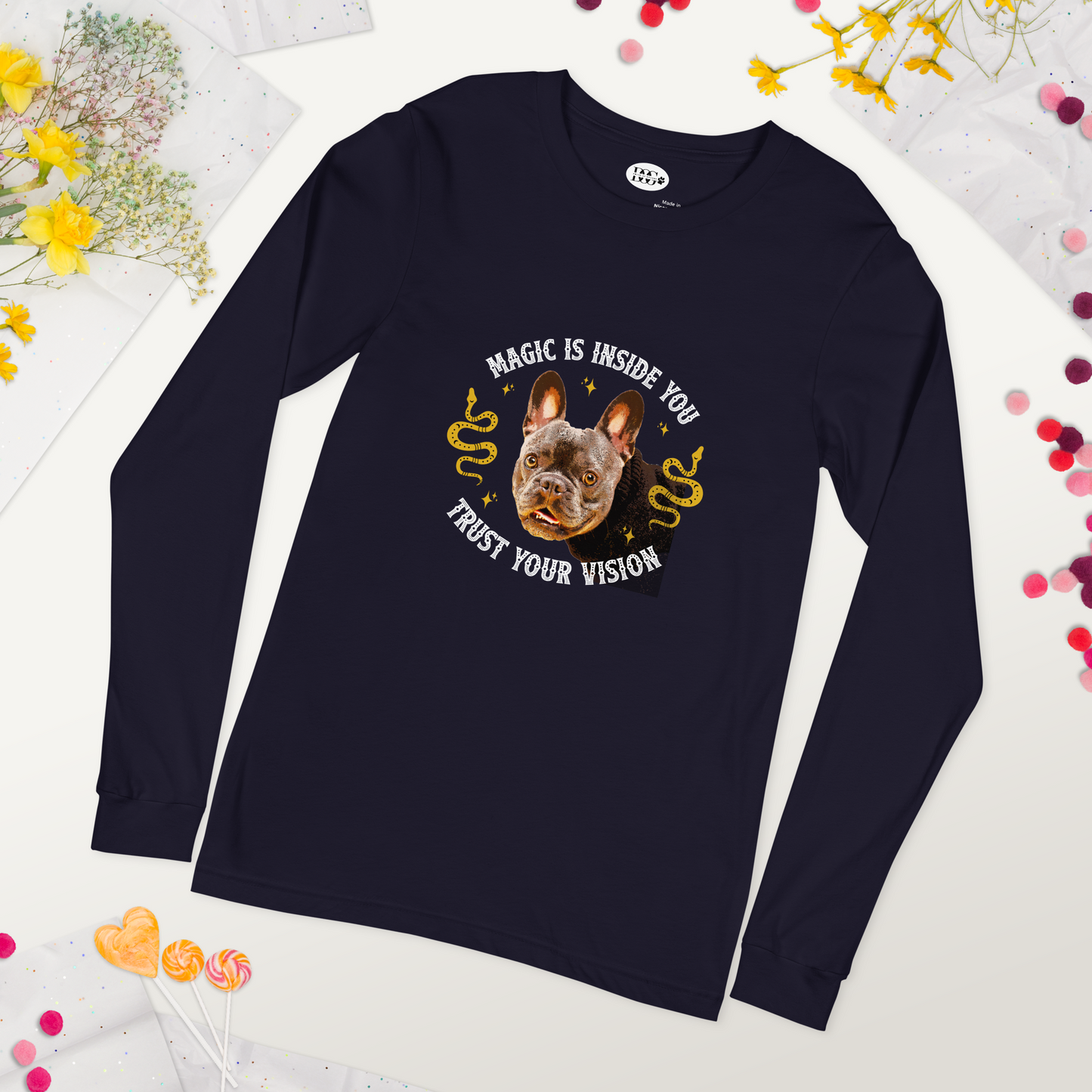 Unisex Long Sleeve Tee - French Bulldog