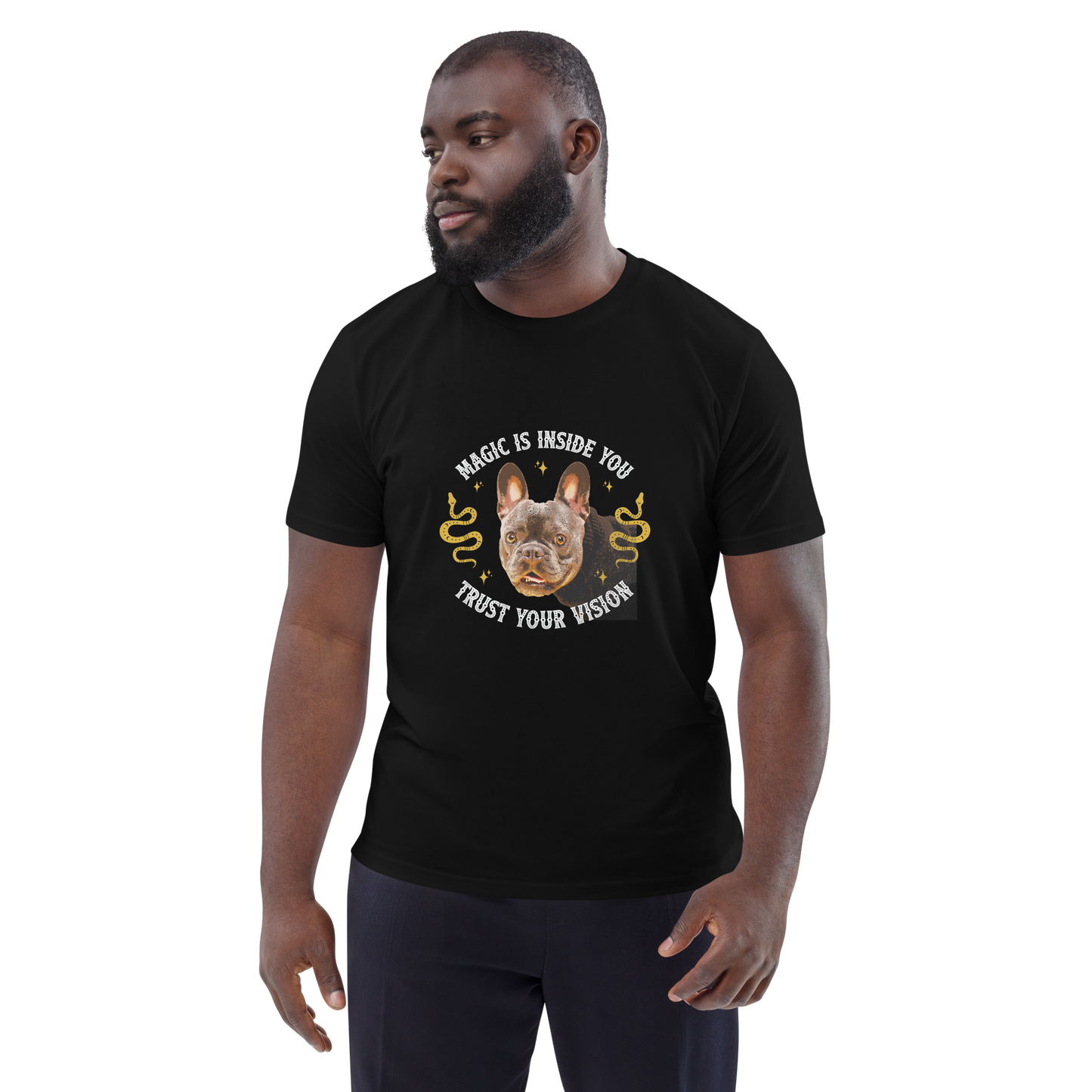 Unisex Organic Cotton Tee - French Bulldog