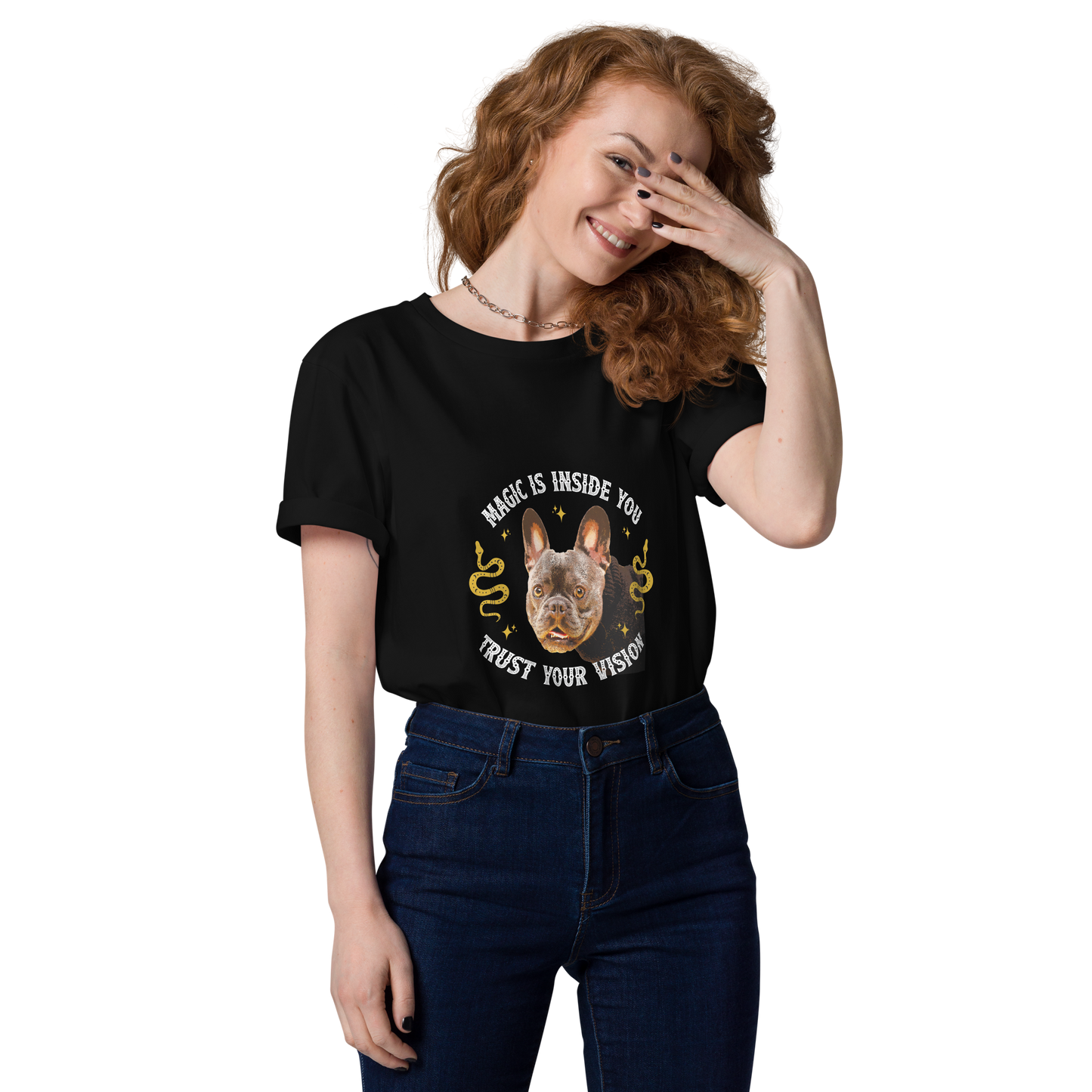 Unisex Organic Cotton Tee - French Bulldog