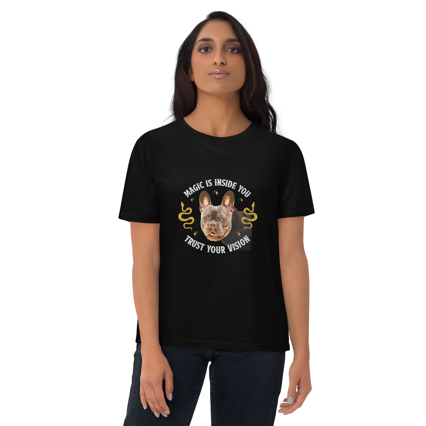 Unisex Organic Cotton Tee - French Bulldog
