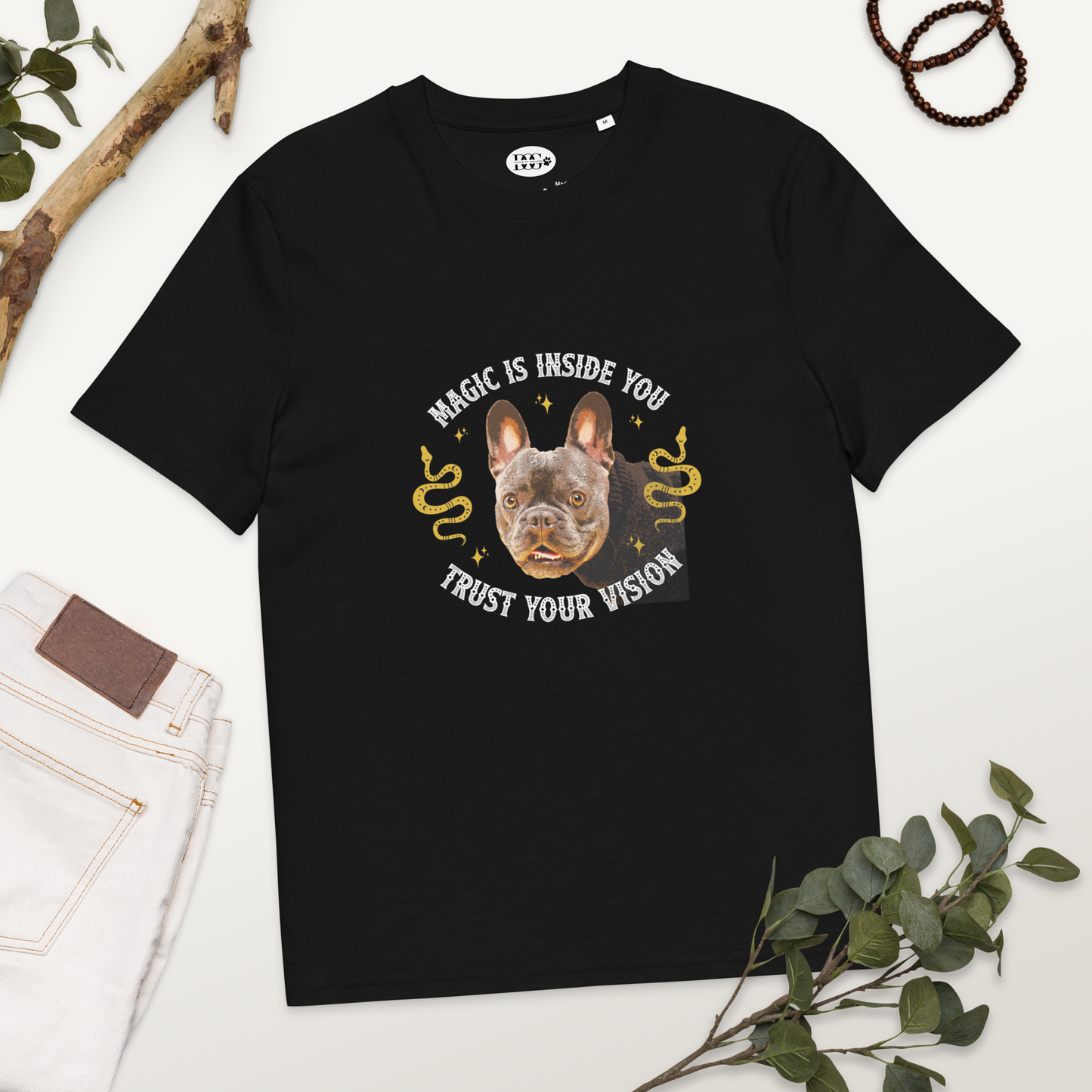 Unisex Organic Cotton Tee - French Bulldog