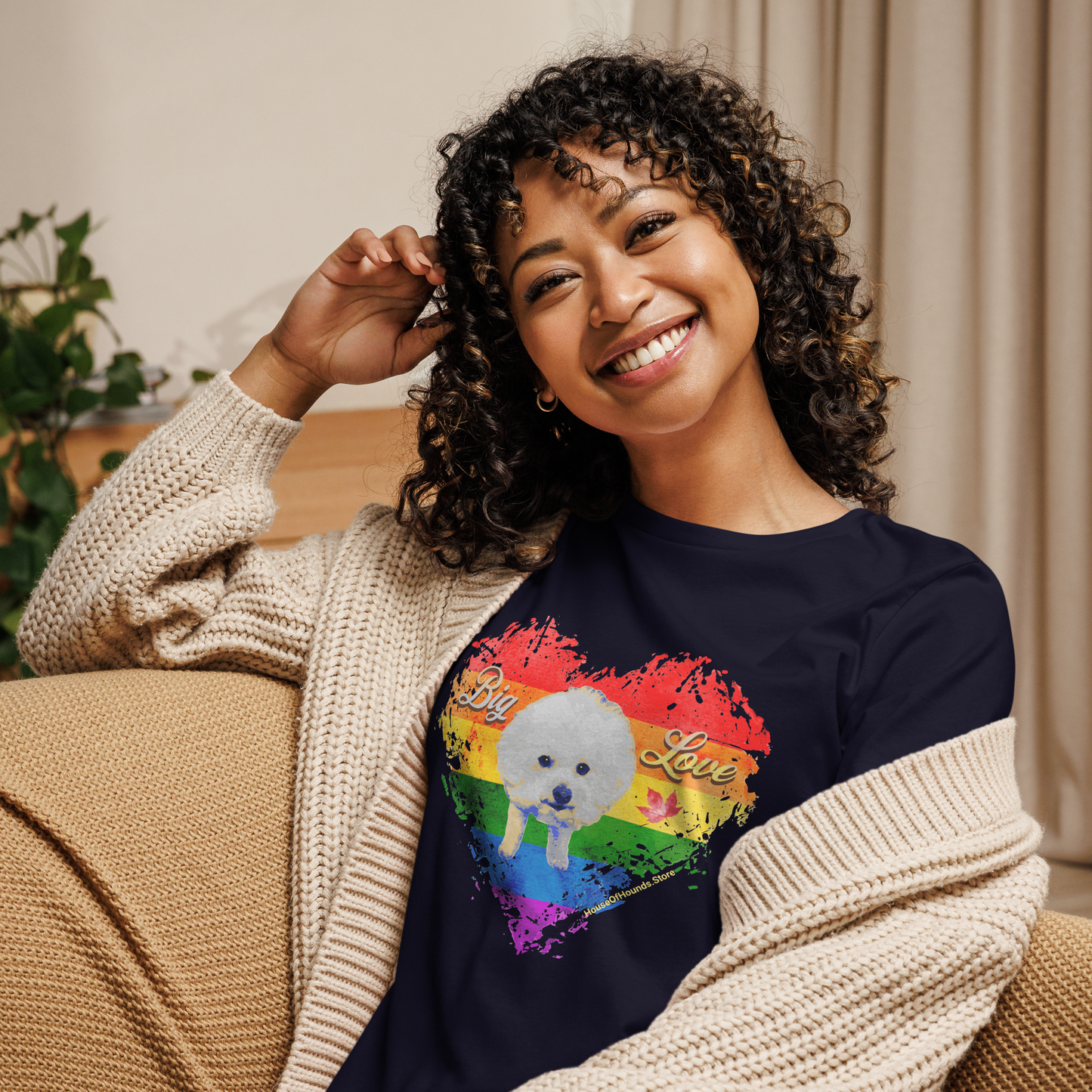 Women's Relaxed Tee - Bichon Frisé